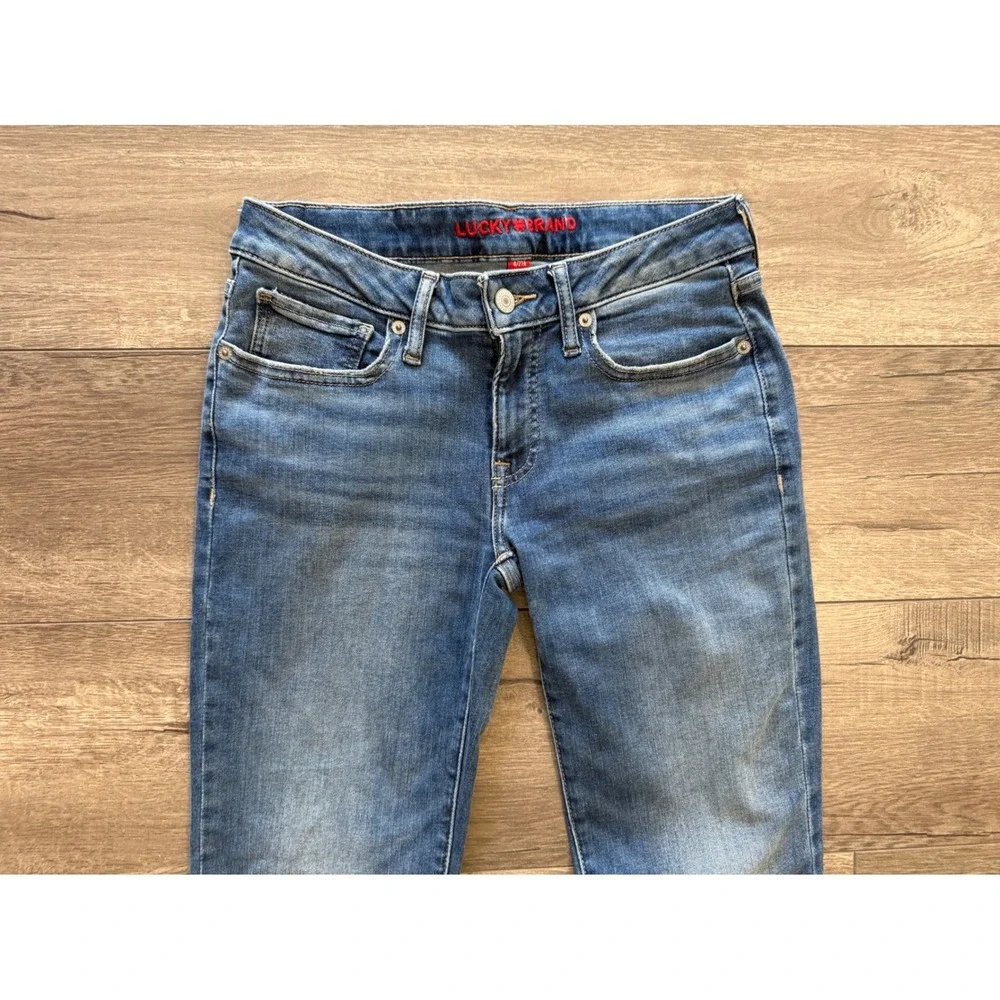 Lucky Brand Lolita Bootcut Jeans Blue Distressed Raw‎ Hem Size 4/27A